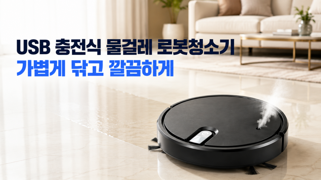 AI-S25 USB 충전식 물분사 물걸레 로봇청소기 화이트,AI-S25 제품 이미지