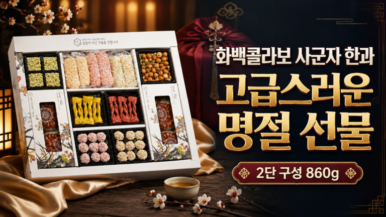 화백콜라보 사군자 2단구성 한과 선물세트 860g, 고급스러운 명절 선물 추천