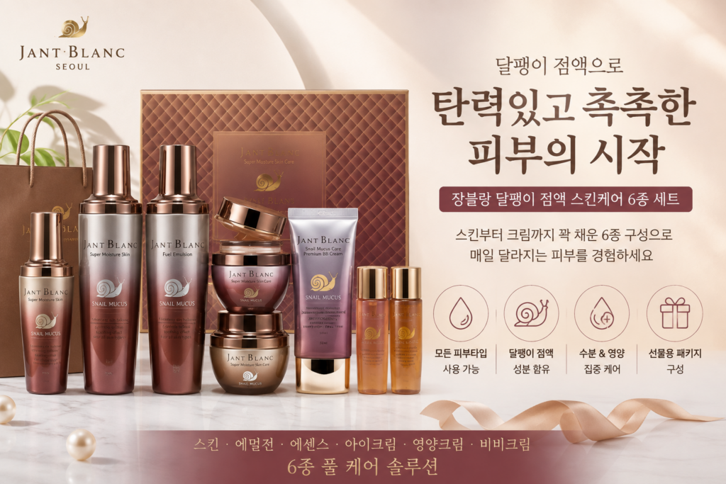여성용 기초화장품·탄력관리 세트장블랑 달팽이 점액 스킨케어 6종 세트 여성 기초화장품 선물세트여성용 기초화장품·탄력관리 세트 제품 이미지