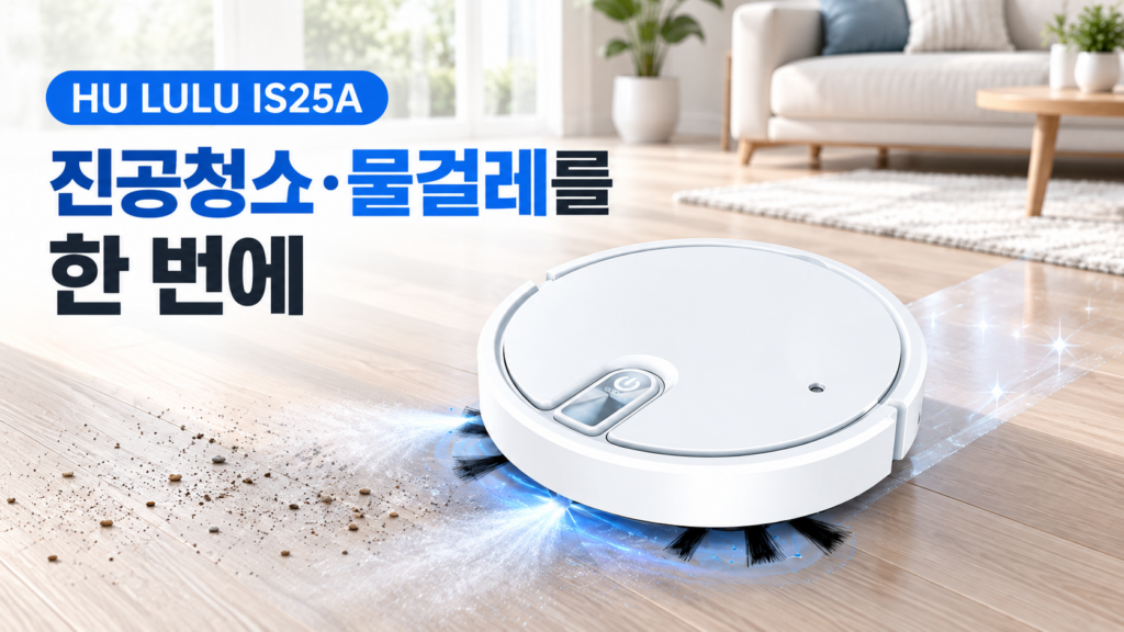 HU LULU IS25A 무선 스마트 로봇청소기｜진공청소·물걸레·분사 기능을 한 번에 제품 이미지
