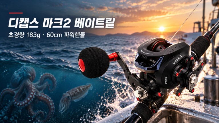디캡스 마크2 초경량 183g 파워 베이트릴 문어·광어·갑오징어 선상낚시