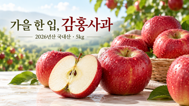 아삭한 가을 한 입! 2026년산 국내산 감홍사과 5kg, 구매 전 살펴볼 포인트