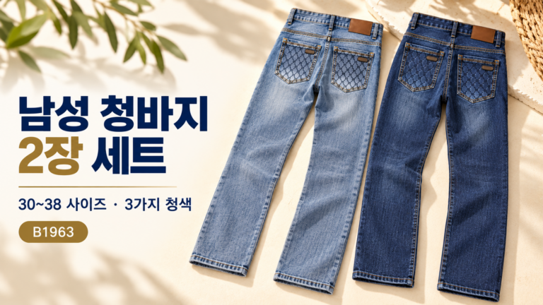 남성 여름 스판 청바지 2장 세트 B1963｜30~38 사이즈·연청·중청·진청