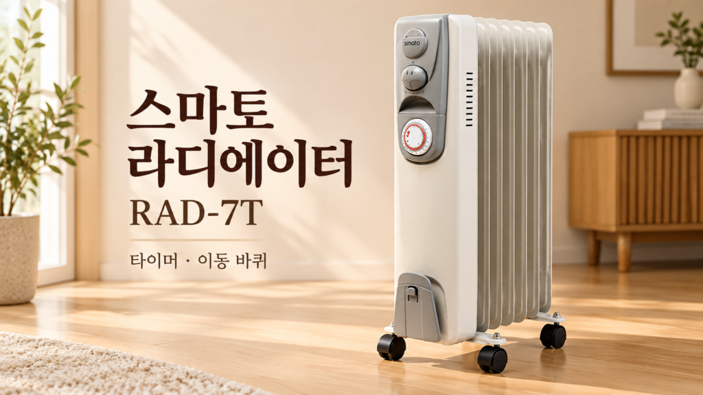 스마토 라디에이터 RAD-7T｜타이머·이동 바퀴를 갖춘 전기 난방기 제품 이미지