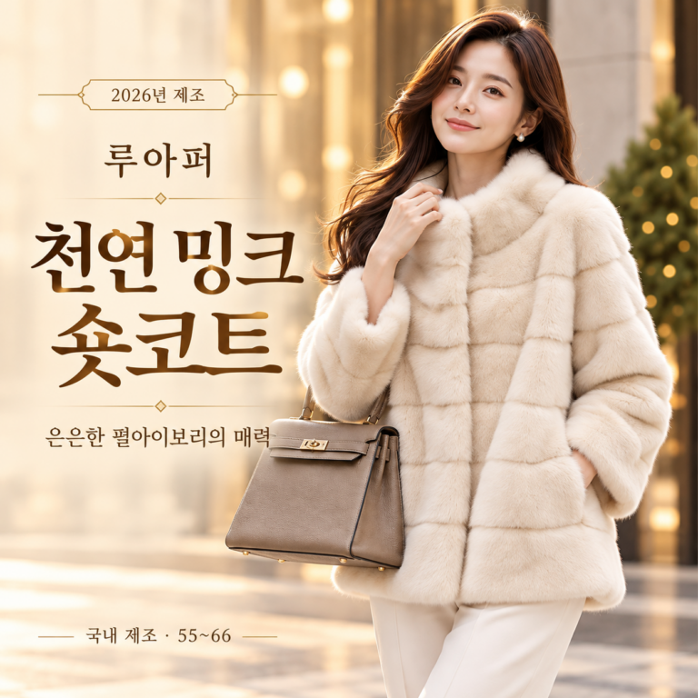 루아퍼 천연 밍크 숏코트｜2026년 제조 펄아이보리 모피 재킷, 가격과 구매 체크