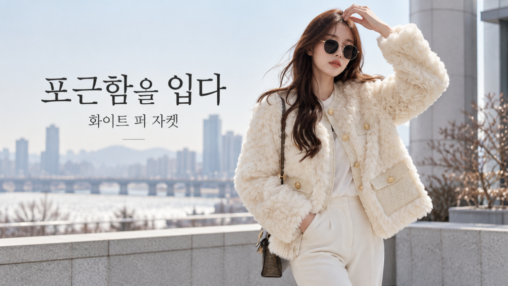 별후이 여성 라운드넥 퍼 자켓｜2만 원대에 완성하는 포근한 겨울 코디 제품 이미지
