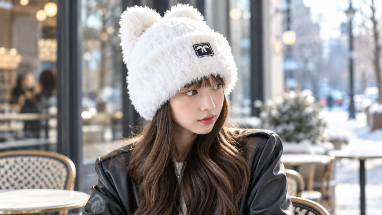 겨울 코디에 귀여움 한 스푼｜고양이 귀 뽀글이 털모자, 1만원대 포근한 포인트